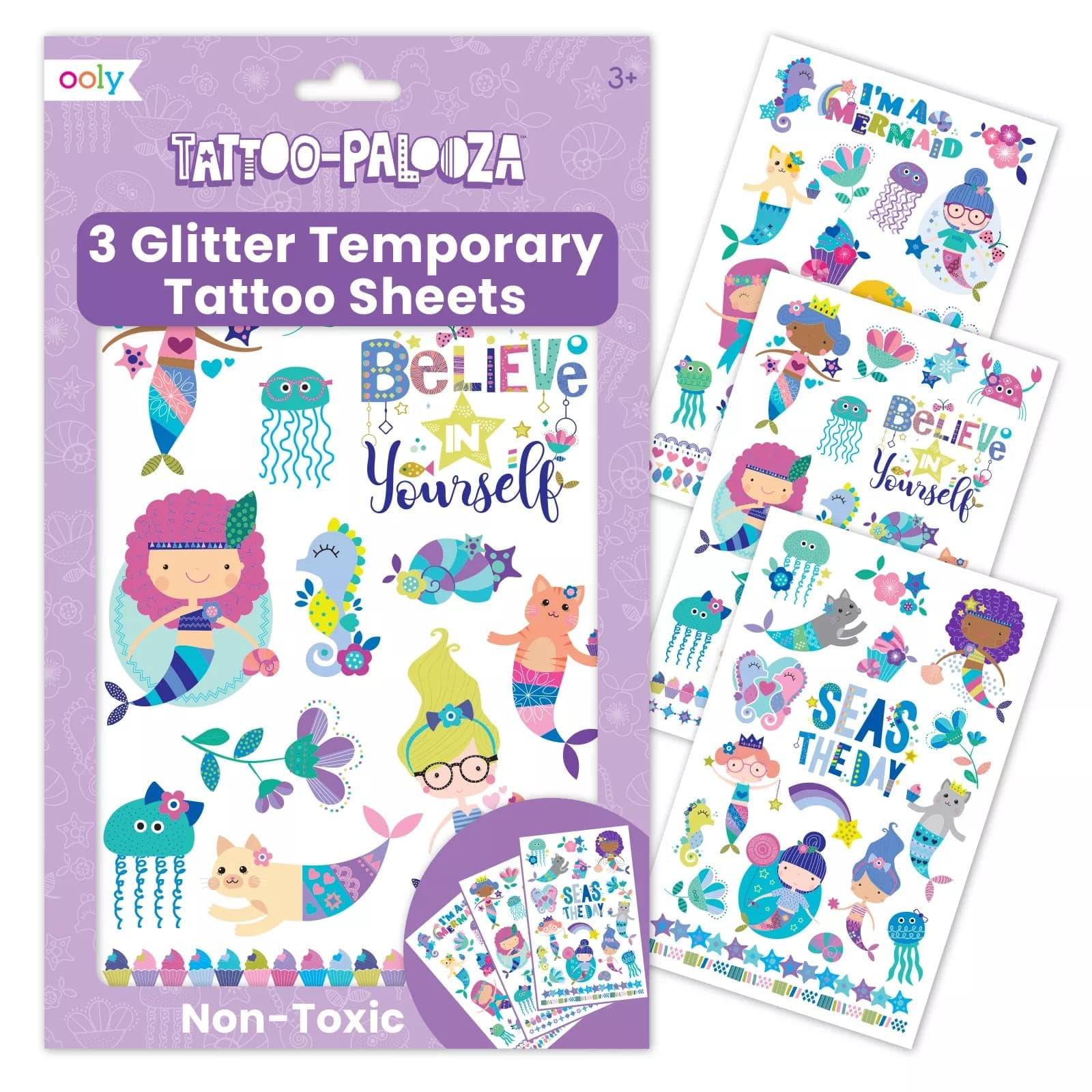 Ooly Unicorn & Rainbow Temporary Tattoos & Nail Stickers For Kids - 225+ Pieces, Non-Toxic, Party Favors - View #7
