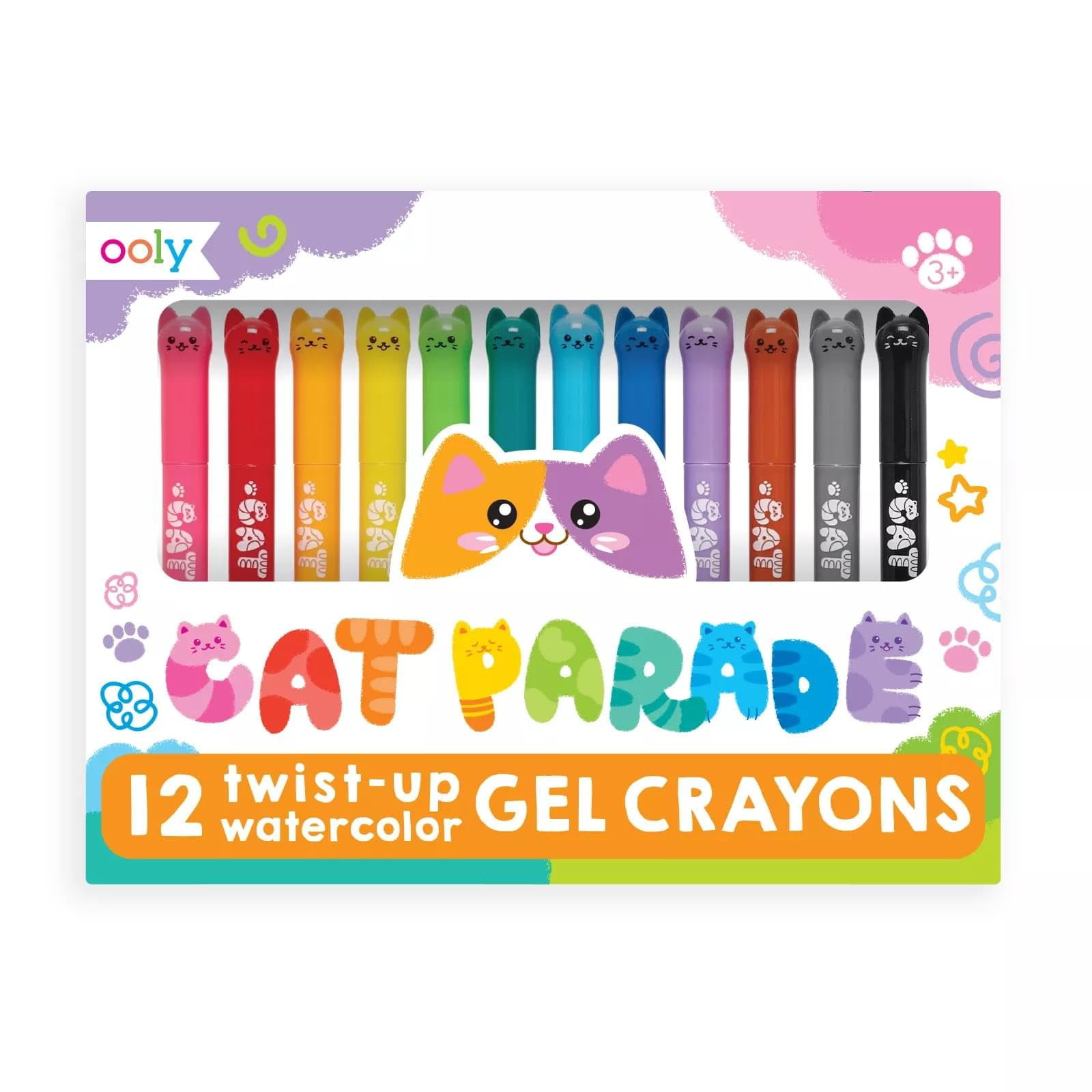 Ooly Cat Parade Gel Crayons For Kids, Crayons For Glass And Paper, Set ...