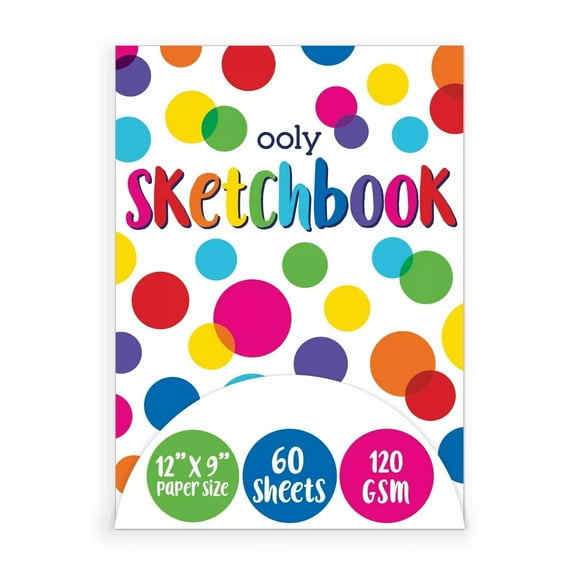 OOLY Chunkies Sketchbook 12" x 9" Thick Paper Sketchbook Pad, 60 Sheets