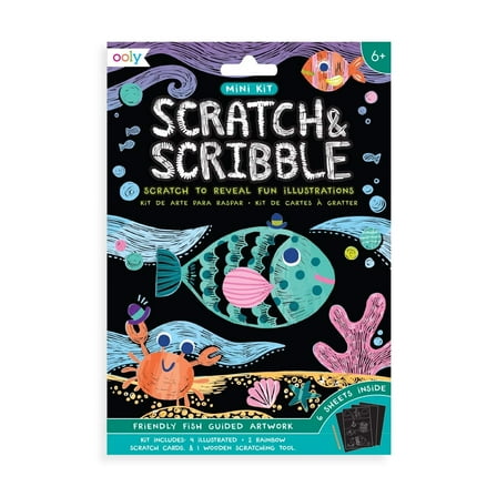 Ooly Mini Scratch & Scribble Art Kit: Friendly Fish, Creative Art Kits for Kids