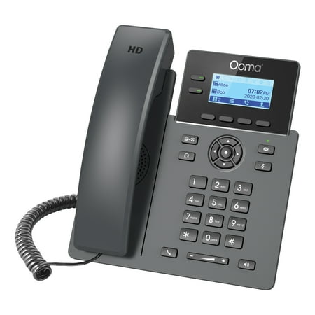 Ooma - 2602 2-Line IP Desk Phone Corded with 5-way Voice Conference - Black