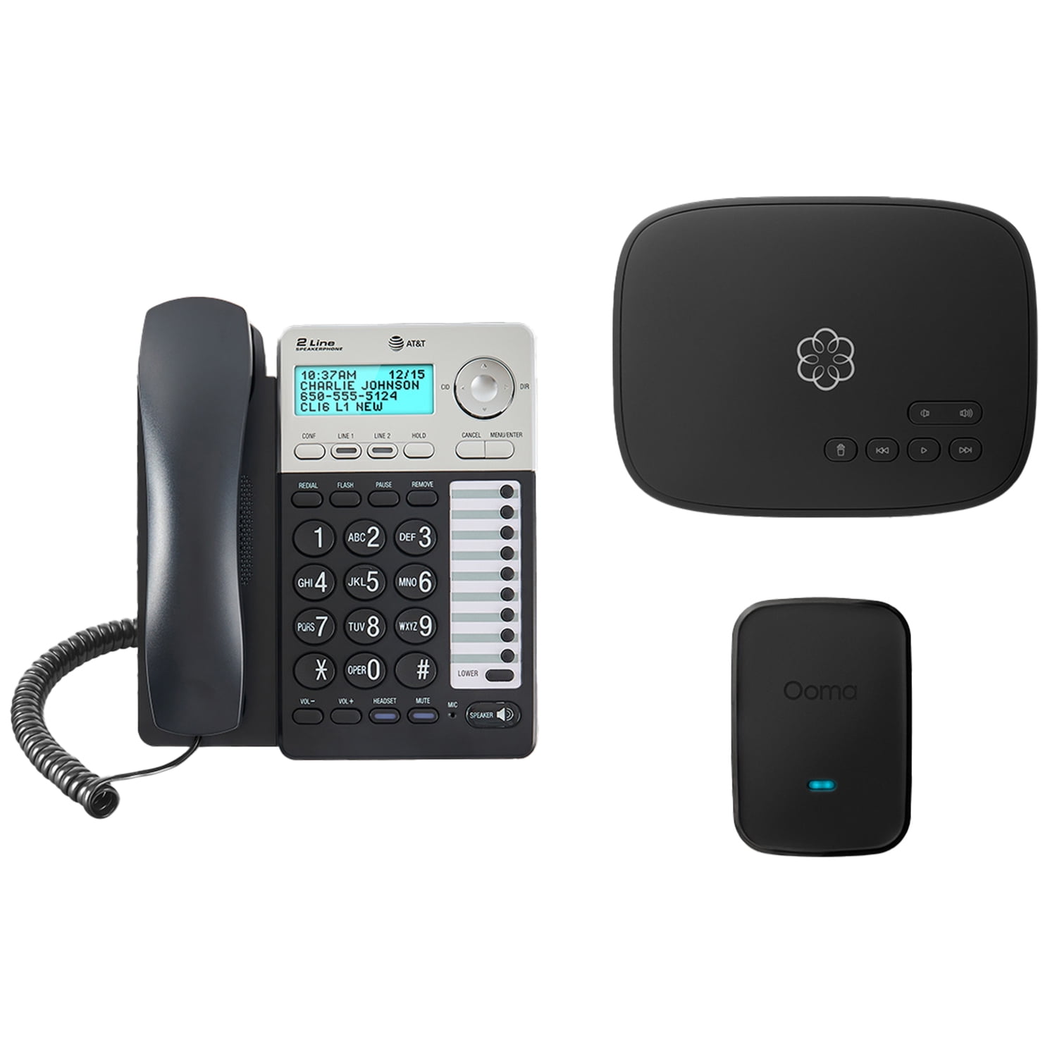 Ooma Home Office Phone Bundle with 2 Lines, 3-Way Conferencing, and Internet Home Phone Service, 811008000000