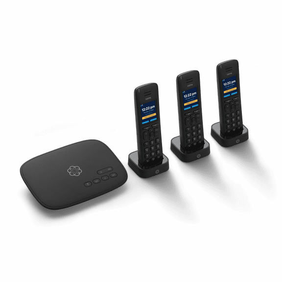 Ooma Telo Voip 3 Handsets Cordless Phone Set