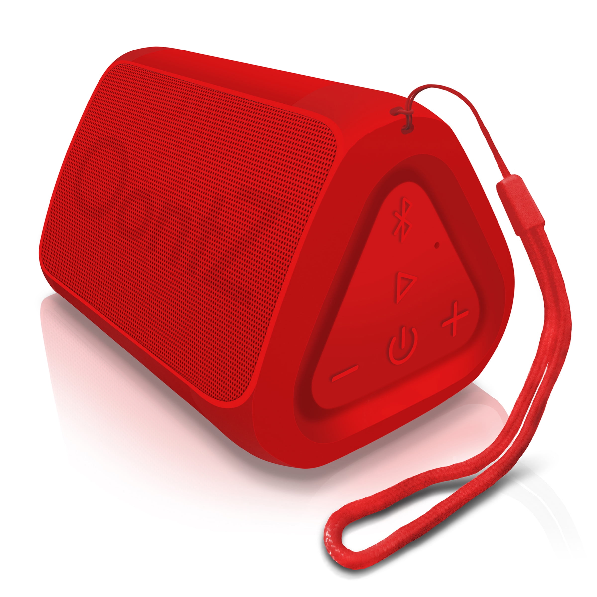 OontZ Angle solo Bluetooth Speaker Surprisingly Loud Bass 100Â’ Wireless Range, IPX-5 Splashproof Red with lanyard