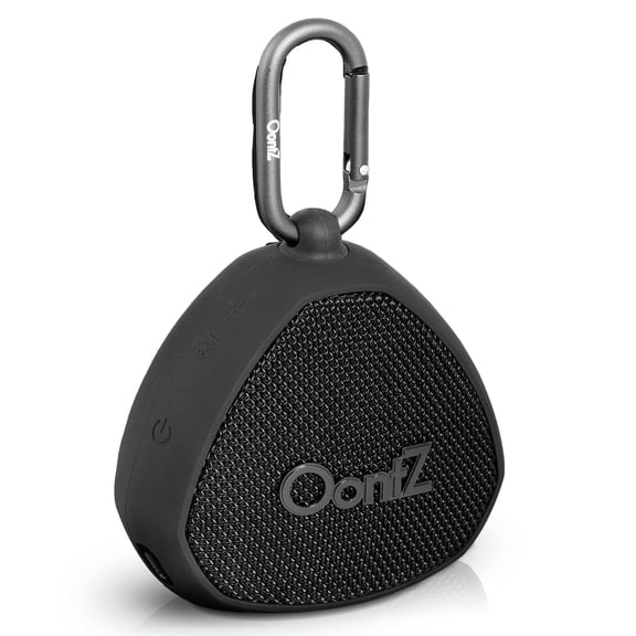 Oontz Mini Bluetooth Speaker 5.0-5W Sound, 12-Hr Battery, Wireless Range, IPX7 Waterproof, Budget-Friendly Small Portable Clip On Speaker for Travel, Great White Elephant Gift for Adults (Black) Y201