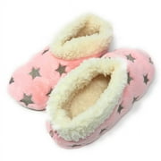 Oooh Geez Women's Cozy Fuzzy Bootie Slippers, Sherpa House Shoes, Starz Pink, S