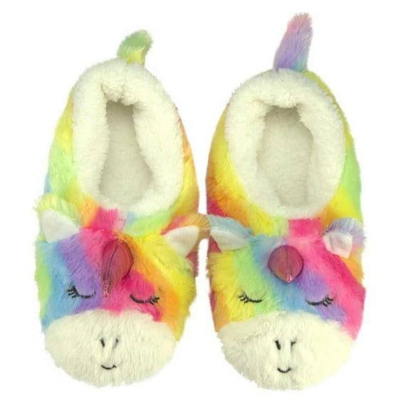 Oooh Geez Women's Cozy Fuzzy Sherpa Slippers, Funny 3D Animal House Slippers, My Unicorn