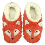 Oooh Geez Women's Cozy Fuzzy Slippers, Foxy, Funny Animal House Shoes, M