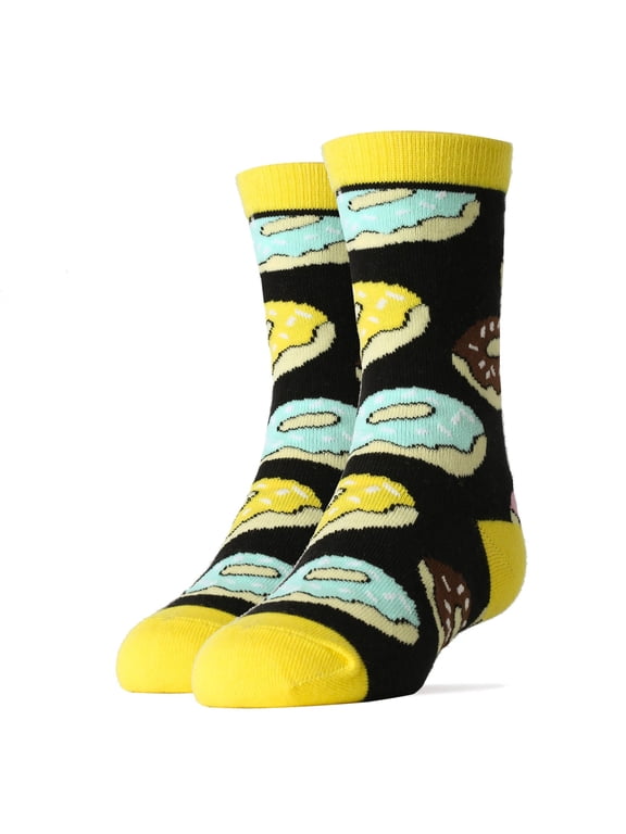 Kids Novelty Crew Socks, Funny Colorful Socks, Donut Magic, One Size