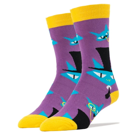 Oooh Yeah Men's Colorful Crew Socks, Funny Cute Cat Socks, Le Fancy Cats