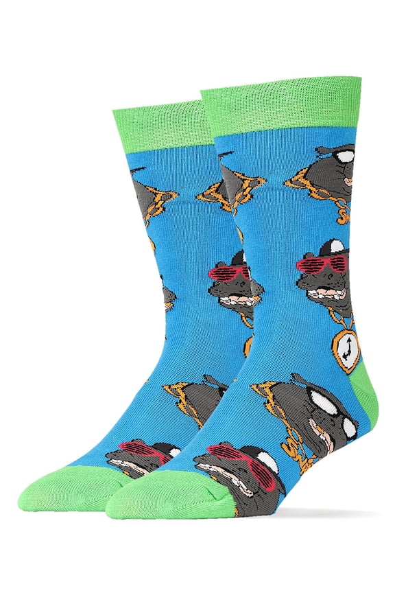 Oooh Yeah Men's Combed Cotton Crew Socks Hip Hop Patamus Hippo
