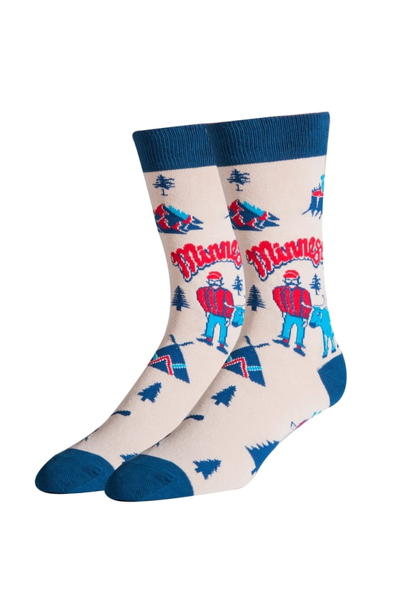 Men's Crew Funny Novelty Socks Minnesota