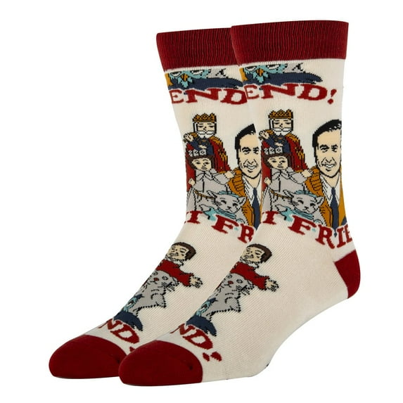 Oooh Yeah Men's Funny Mister Rogers Crew Socks, Hi Friends, Colorful Dress Socks, One Size