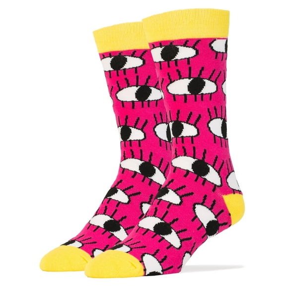 Oooh Yeah Men's Funny Novelty Crew Socks, Crazy Cool Silly Cotton Socks, TEye See You