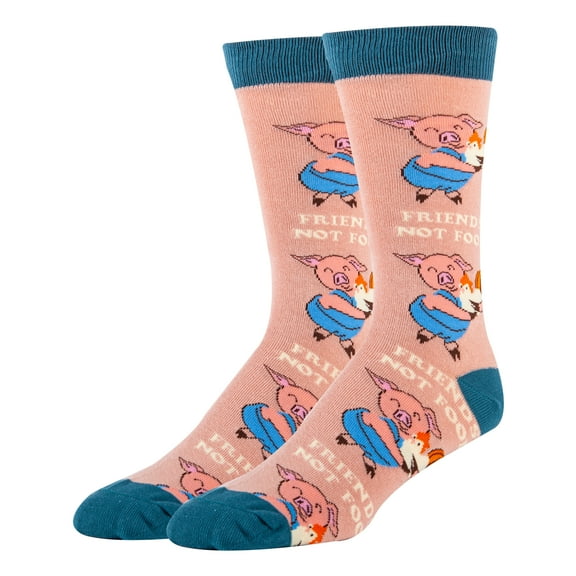 Oooh Yeah Men's Funny Novelty Crew Socks, Crazy Dress Cotton Socks, Friends, One Size