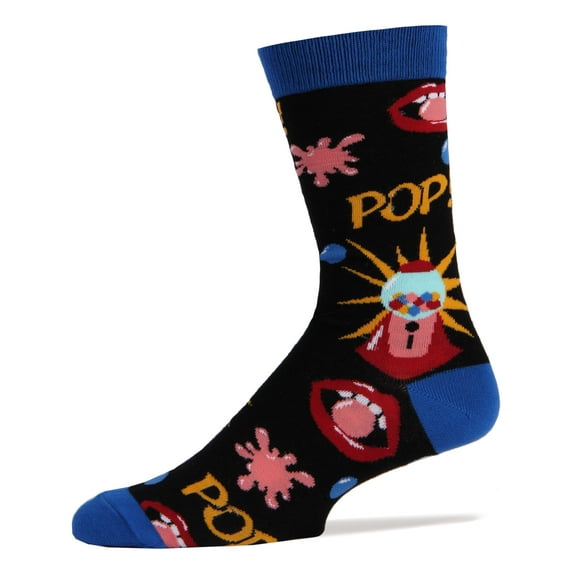 Oooh Yeah Men's Novelty Colorful Crew Socks, Funny Fashion Socks, Gumball, Size 8-13