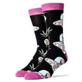 thumbnail image 1 of Oooh Yeah Mens Novelty Funny Crew Socks, Spaced Out, Crazy Silly Weed Leaf Socks, 1 of 3