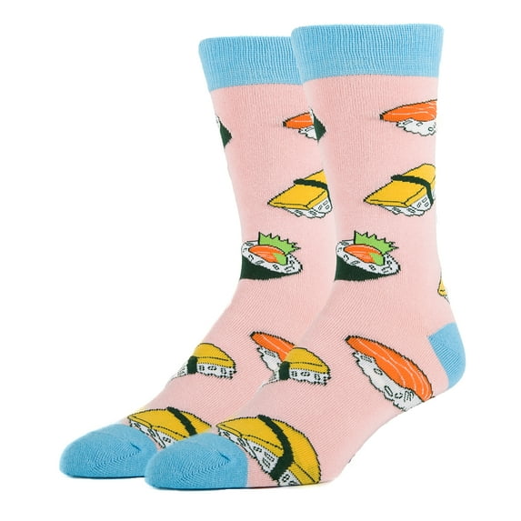 Oooh Yeah Mens Novelty Funny Crew Socks, Sushi Rocks, Crazy Fashion Socks