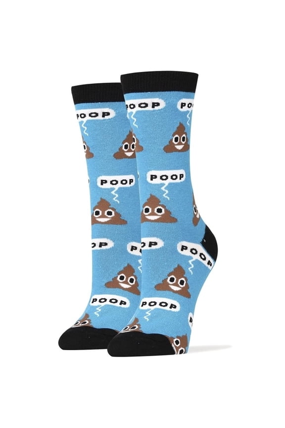 Women'S Jyinstyle Sock It Up Blue Crew Socks - Poop