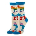 thumbnail image 1 of Oooh Yeah Women's Colorful Novelty Crew Socks, Funny Crazy Silly Socks, New Liberal, 1 of 6