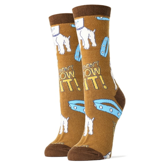 Oooh Yeah Women's Cotton Crew Socks, Don't Know Pit, Novelty Funny Colorful Dress Socks