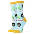 thumbnail image 1 of Oooh Yeah Women's Funny Bob Ross Colorful Crew Socks, Happy Tree, Novelty Cool Cotton Socks, 1 of 2