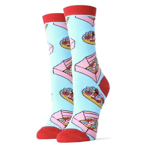 Oooh Yeah Women's Funny Crew Socks, Crazy Cool Fashion Socks, Donut Box, One Size