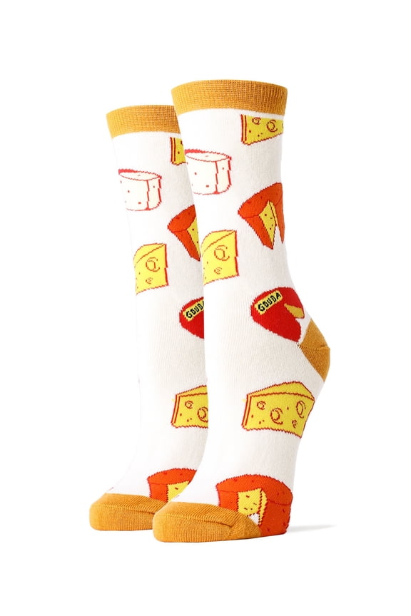 Women's Funny Novelty Crew Socks, Crazy Cool Fashion Socks, Make That Cheddar