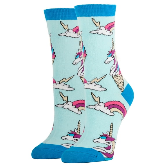 Oooh Yeah Women's Funny Novelty Crew Socks, Crazy Cool Fashion Socks, Unicone