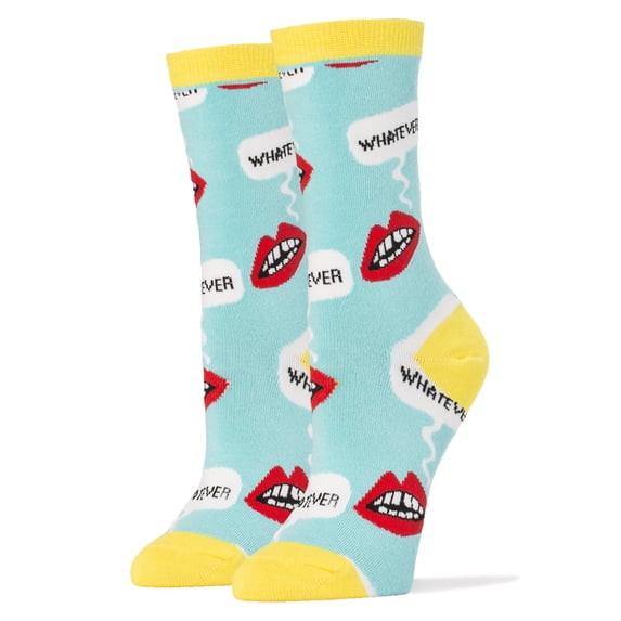 Oooh Yeah Women's Funny Novelty Crew Socks, Crazy Cool Silly Cotton Socks, Whatever