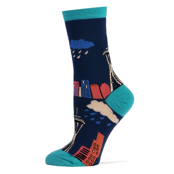 Oooh Yeah Women's Novelty Crew Socks, Destination Cool Fashion Socks, Seattle