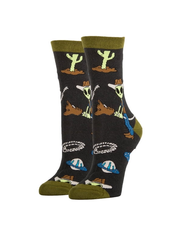 Women's Novelty Crew Socks, Funny Socks, Crazy Silly Socks, Cool Fashion Socks, Final Frontier