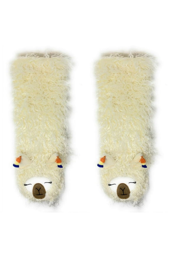 Oooh Yeah! Womens Slipper Socks (Llama Llama White)