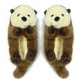 thumbnail image 1 of OoohGeez Kids' Fluffy Animal Slippers, Cute Funny Cozy Non-Slip Slippers for Boys & Girls, Abe the Otter, 1 of 6