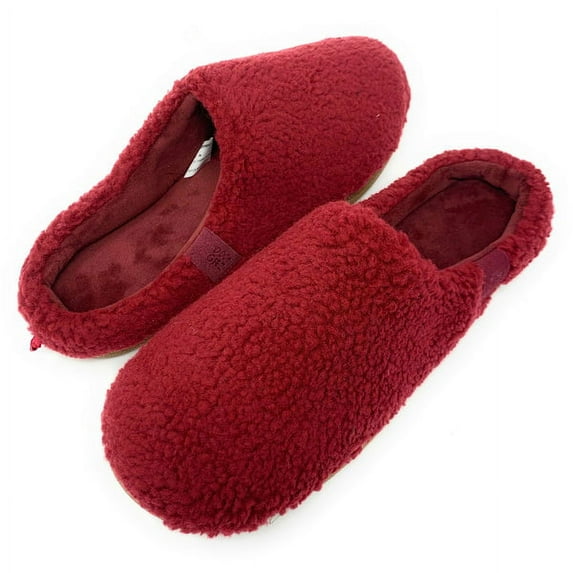 OoohGeez Men's Cozy Sherpa Slip On Slippers, Fuzzy Outdoor Shoes, Sunset, L