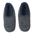 thumbnail image 1 of OoohGeez Mens House Sherpa Slippers, Outdoor Fuzzy Warm Shoes with Rubber Sole, Blue, L, 1 of 3