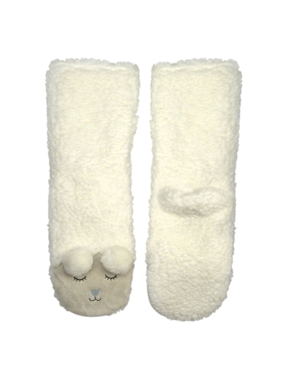 OoohGeez Women's Cozy 3D Sherpa Sheep Slippers, Sheepish, Indoor House Animals Socks