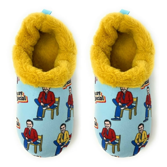 OoohGeez Womens Funny Mister Rogers House Fluffy Fuzzy Sherpa Slipper with Grippers, You Are Special, S