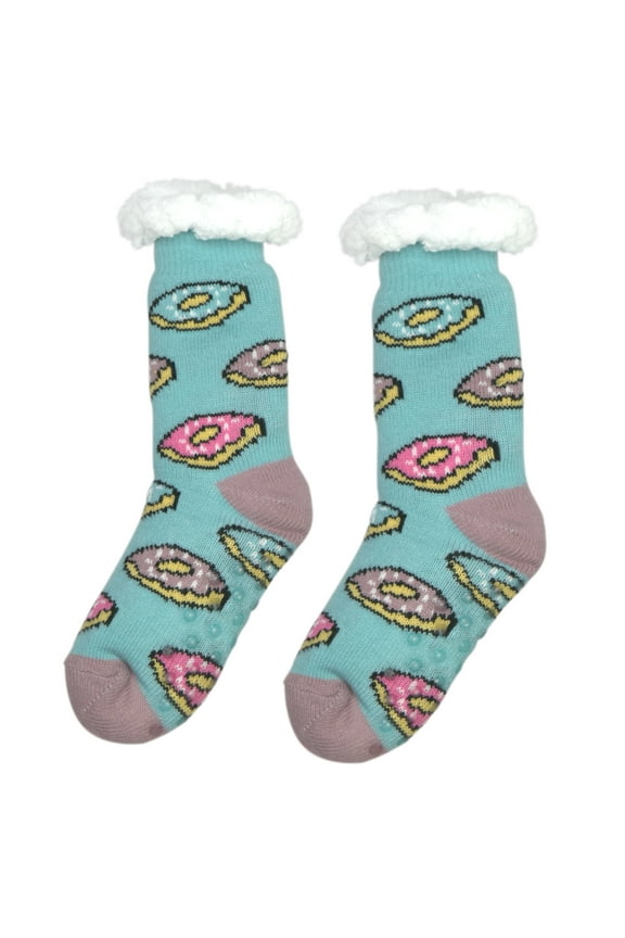 OoohGeez Womens Funny Slipper Socks, Donut Time, Cozy House Non-Slip Socks