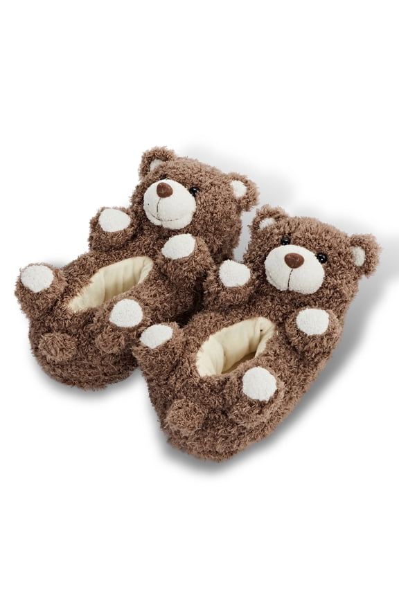 OoohGeez Womens Funny Slippers, Bear Hug, House Fluffy Cute Slipper with Grippers, L