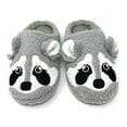 thumbnail image 1 of OoohGeez Womens Fuzzy Animal Slip On Slippers, Ra Ra Coon, Funny Non Slip House Shoes, M, 1 of 3