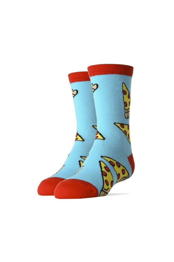 OoohYeah Kids Novelty Crew Socks, Pizza Party, Funny Colorful Socks for Boys & Girls, One Size