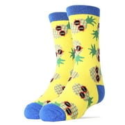 OoohYeah Kids Novelty Funny Casual Socks for Boy & Girl, Pineapple Dude, Crazy Crew Socks