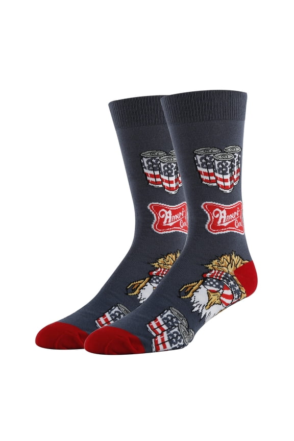 OoohYeah Men's Bald Eagle Patriotic Crew Socks, Funny Novelty Dress Socks, Ameri Can