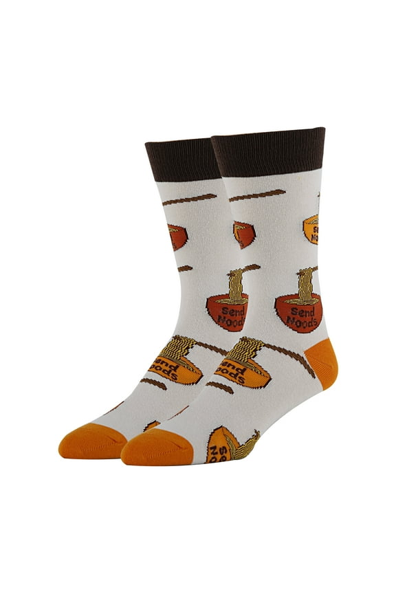 OoohYeah Men's Funny Humor Crew Socks, Novelty Cute Cotton Socks, Send Noods, One Size