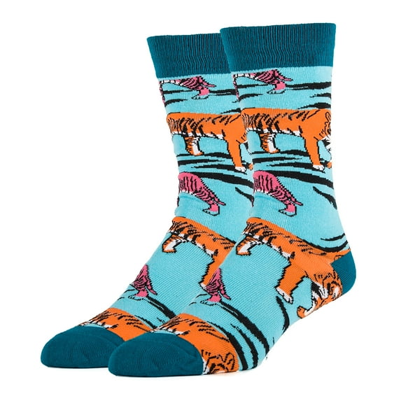 OoohYeah Men's Funny Novelty Crew Socks, Tigerism, Crazy Cool Fashion Socks