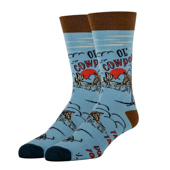 OoohYeah Men’s Funny Saying Crazy Crew Socks, Cool Novelty Comfort Cotton Dress Socks, Cowpoke