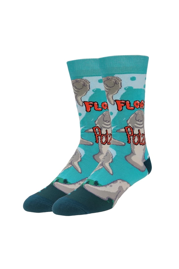 OoohYeah Mens Funny Saying Crazy Crew Socks, Cool Novelty Manatees Comfort Cotton Socks, Floaty Potato