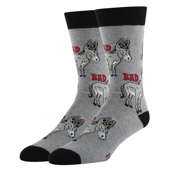OoohYeah Men's Novelty Fun Saying Animal Crew Socks, Funny Crazy Dress Socks, Bad A*s