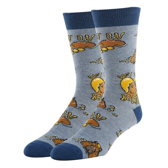 OoohYeah Men's Novelty Fun Saying Capybara Crew Socks, Funny Crazy Dress Socks, Be Capy